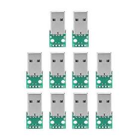 Akozon 719527378287 Usb Breakout Board 10pcs To Dip Adapter 4 Pin 2.54mm Pitch A Male P