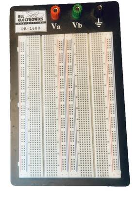 Pb-1680 All Electronics Solderless Breadboard 3 Binding Posts Metal Backplate