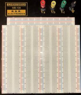 03mb108 Electronix Express Solderless Breadboard With Metal Backplate 3220 Tie Points 4 Binding Posts