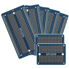 Ep-52pcb-blue Eplzon Pcb Board Gold-plated Solder Breadboard 3.5 Inch X2.05 5 Pack Blue