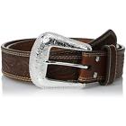 N2427808 Nocona Belts Mens Black Small Oval Basket Floral 701340523364