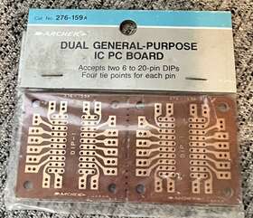 276-159a Radio Shack Archer 276-159 A Dual General-purpose Ic Pc Board Nos