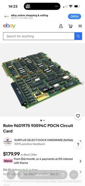96d1975 Rolm 90594c / Pdcn Pcb Card Used/cleaned