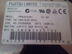 Hard Drive Ide Fujitsu Limited MPB3043AT CA01630-B341 1998-01. Fixed Price $191.70.