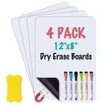 4PACK Magnetic Dry Erase Board Sheet For Refrigerator, 12"X8" Erasable Fridge.... Fixed Price $10.60.