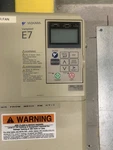 Yaskawa Ac Drive W/ Bypass Control CIMR-E7U4015 25HP 3PH (used). Fixed Price $525.00.