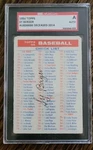 Sy Berger Topps Card Creator 1956 Checklist Signed Autographed Only Known? Sgc. Fixed Price $2056.00.