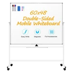 Rolling Mobile Dry Erase Magnetic Whiteboard W/ Stand 60 X 48 Double Sided. Fixed Price $135.90.