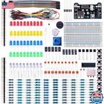 Elegoo Electronic Fun Kit: Breadboard, Resistors, Capacitors, Leds, Potentiomete. Fixed Price $18.81.