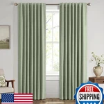 Miulee 100% Blackout Linen Curtains For Bedroom, Sage Green, Panels 42X84IN. Fixed Price $37.94.