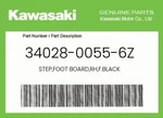 Kawasaki Genuine Step,foot Board,rh,f.black 34028-0055-6Z. Fixed Price $60.89.