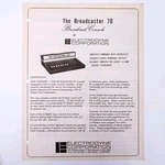 Electrodyne Corporation Broadcaster 70 Console Audio Control Dealer Brochure. Fixed Price $39.95.