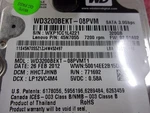 Western Digital WD3200BEKT-08PVMT1 Hard Drive 320GB Sata 2.5". Fixed Price $8.64.