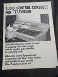 Vintage 1967 Electrodyne Audio Control Consoles For Television Products Catalog. Fixed Price $10.00.