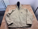 Patagonia Canvas Jacket Mens Large Beige Sherpa Lined Hooded Zip Cotton Fall 08. Fixed Price $119.00.