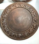 Carved Wooden Bread Board/charger 1"HIGH X 12" Diameter. Fixed Price $100.00.