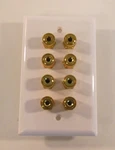 Radioshack 40-992 8-TERMINAL Speaker White Wall Plate With Gold Connectors, Nice. Fixed Price $7.50.